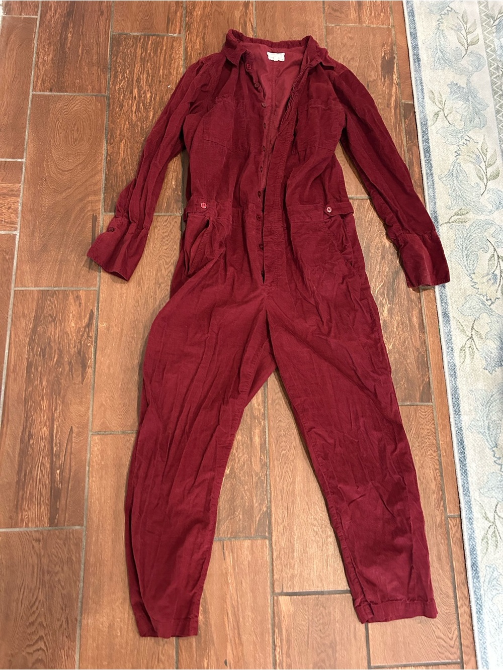 Lou & Grey size L maroon corduroy fall jumpsuit
